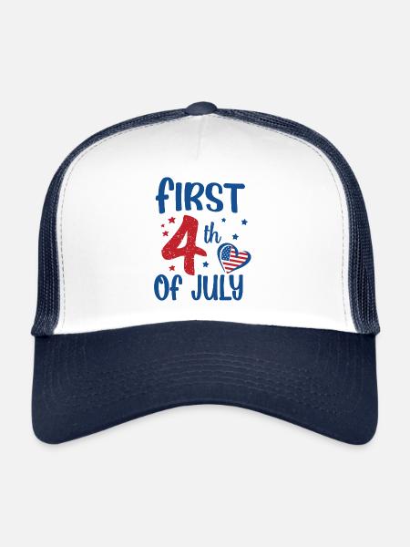 First 4th of July Independence Day America - Trucker Cap - white/navy - Front