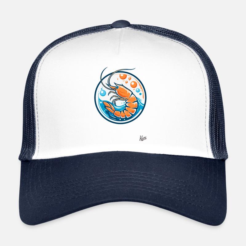 Vagues et bulles de l’océan : des crevettes avec style Casquette trucker 