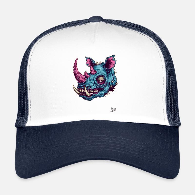 Silly Funny Zombie Rhino Trucker Cap