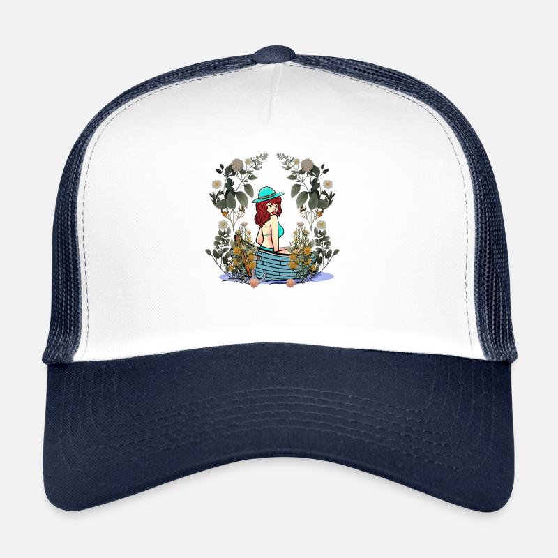 Mädchen Boot Boote Natur Naturliebhaber - Trucker Cap - Weiß/Navy