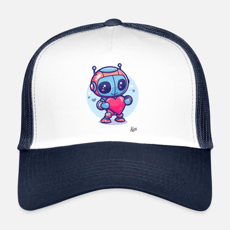 süßer cooler Roboter mit Herz und Liebe Trucker Cap