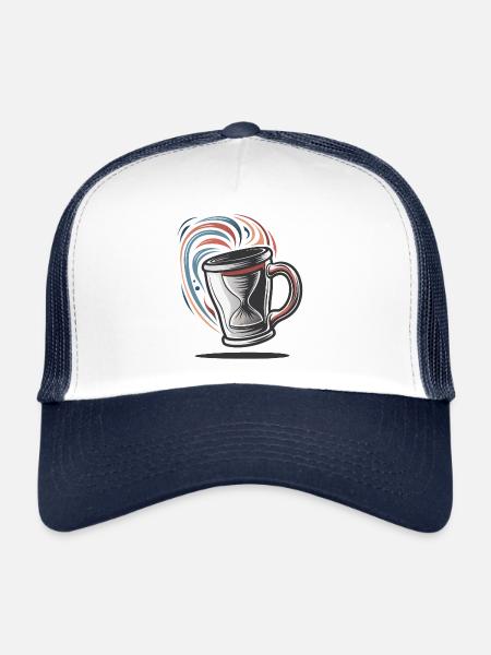 EINE ZEITREISENDE KAFFEETASSE - Trucker Cap - Weiß/Navy - Vorne