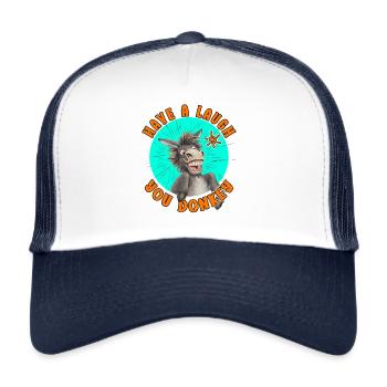 Have a Laugh You Donkey: Witziger Esel - Trucker Cap - Weiß/Navy - Vorne