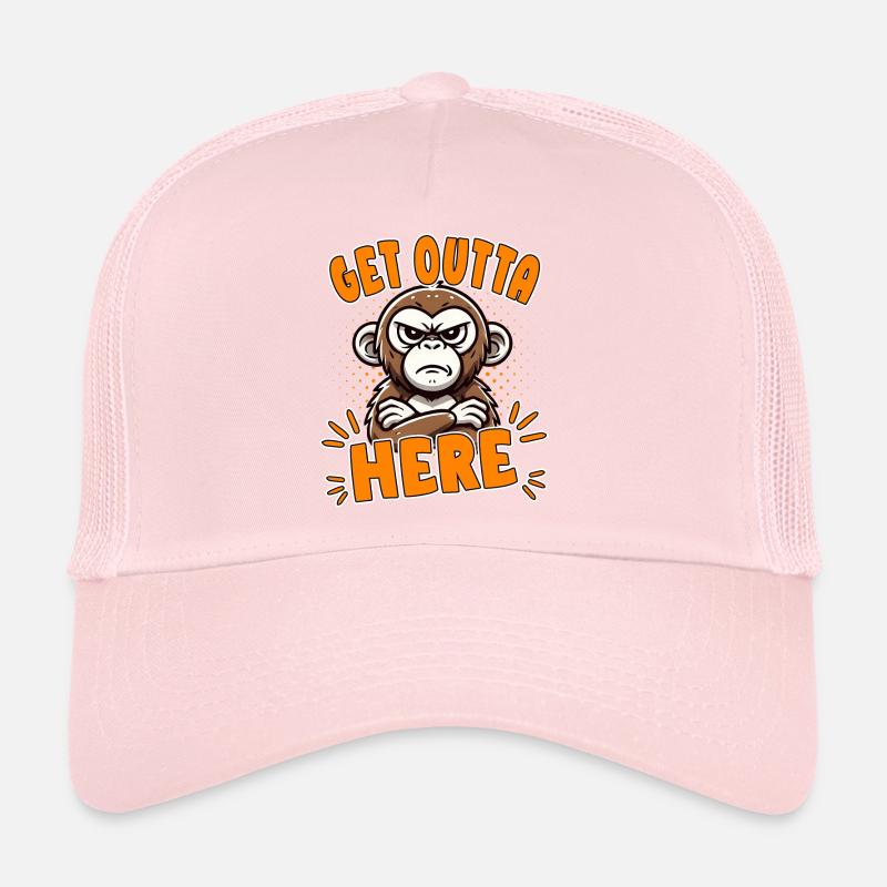 Get Outta Here: Funny Monkey Design Trucker Cap