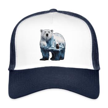 Majestic Polar Bear in the Arctic Art - Trucker Cap - white/navy - Front