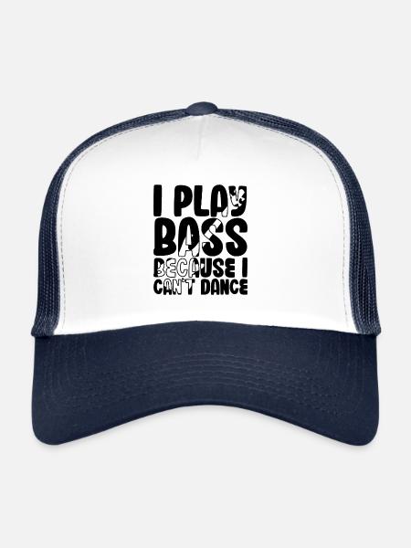 Je joue de la basse parce que je ne sais pas danser - Casquette trucker  - blanc/marine - Devant