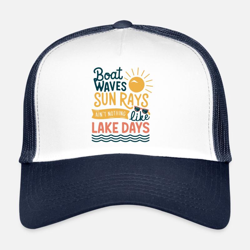 Vagues de bateaux, rayons de soleil, journées en mer, été, Casquette trucker 