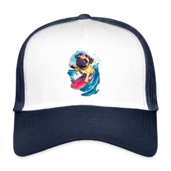 Bulldogge - Trucker Cap - Weiß/Navy - Vorne
