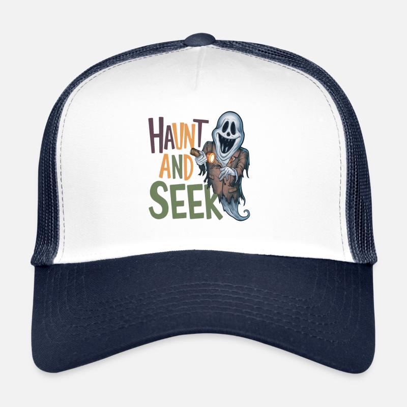 Hanter et chercher un fantôme drôle d’Halloween Casquette trucker 