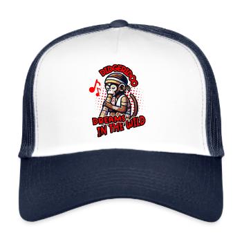 Didgeridoo Dreams in the Wild Funny Monkey Design - Trucker Cap - white/navy - Front