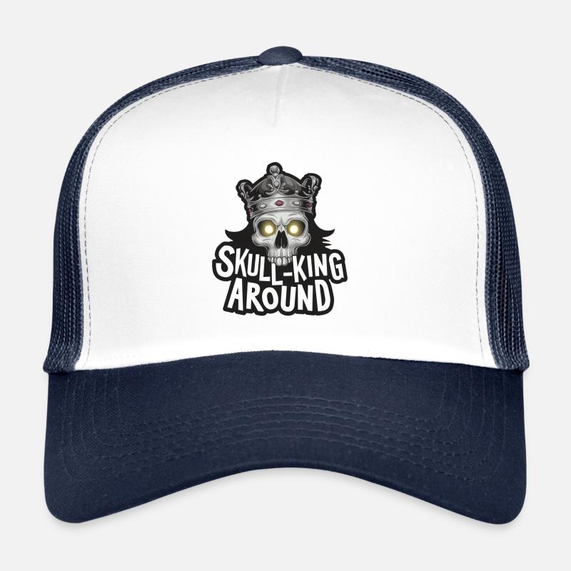 Skull-King autour drôle squelette roi design Casquette trucker 