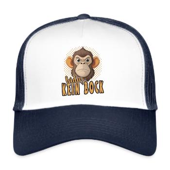 Unfortunately no buck funny monkey design - Trucker Cap - white/navy - Front