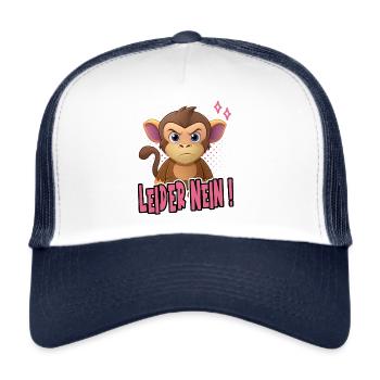 Unfortunately no funny monkey design - Trucker Cap - white/navy - Front