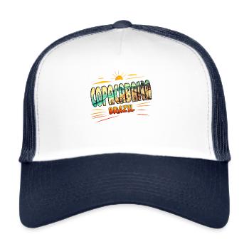 Copacabana Brazil Beach Vibes Travel Souvenir - Trucker Cap - white/navy - Front