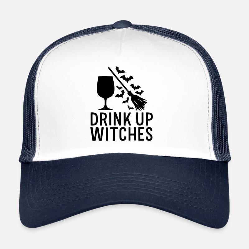 Balai de sorcière d’Halloween Toast Drink Up Witches Casquette trucker 