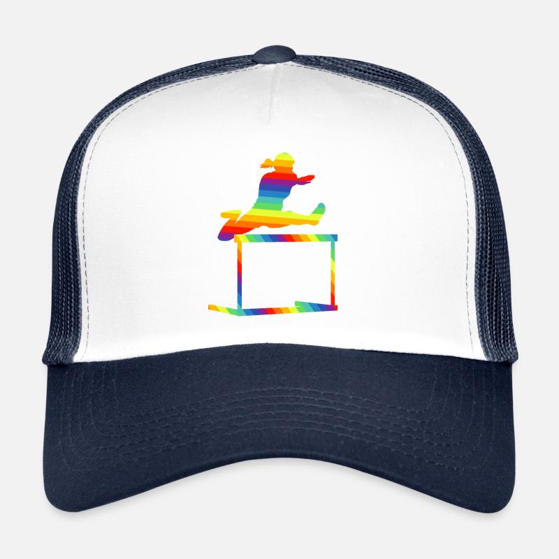 Hürden Lauf Leichtathletik - Trucker Cap - Weiß/Navy