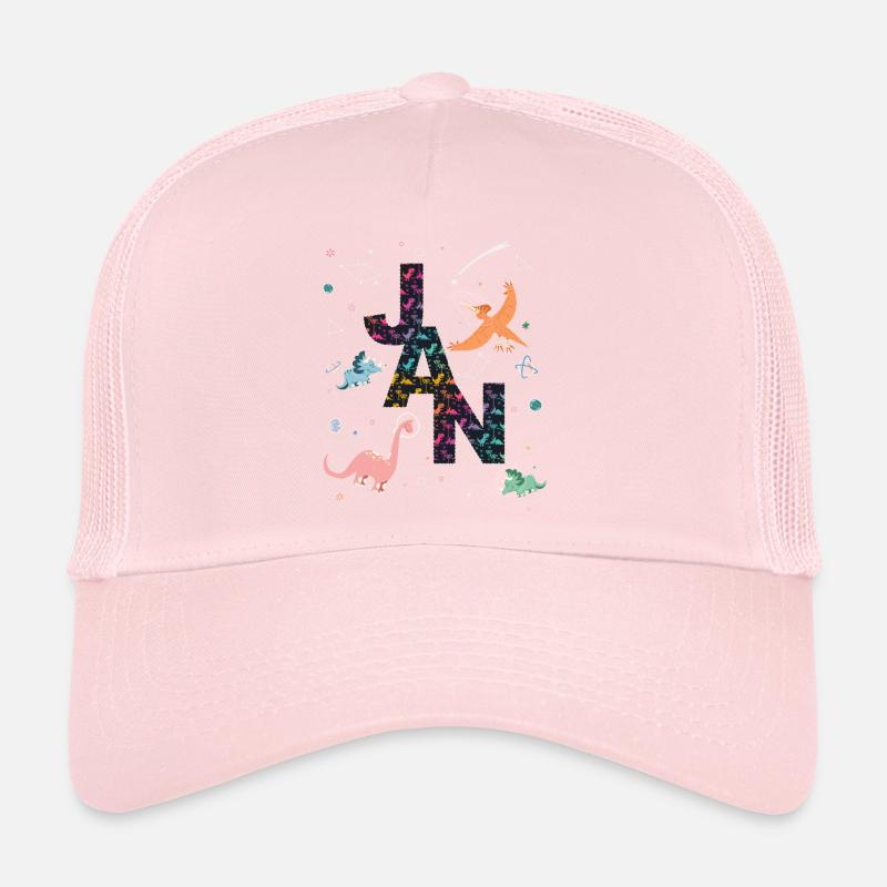 JAN - Beau prénom de garçon avec dinosaure Casquette trucker 