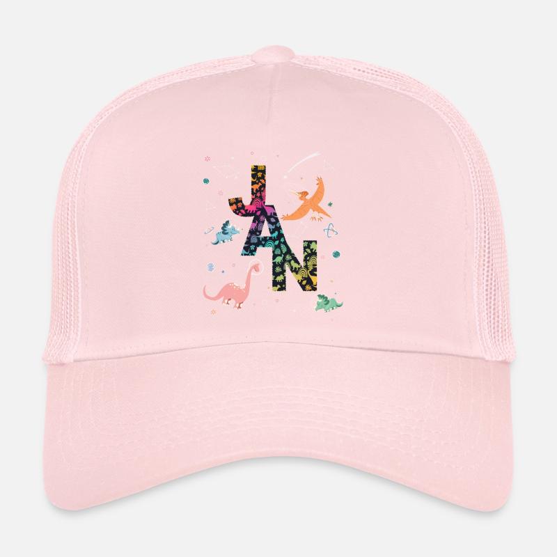 JAN - Beau prénom de garçon avec dinosaure Casquette trucker 
