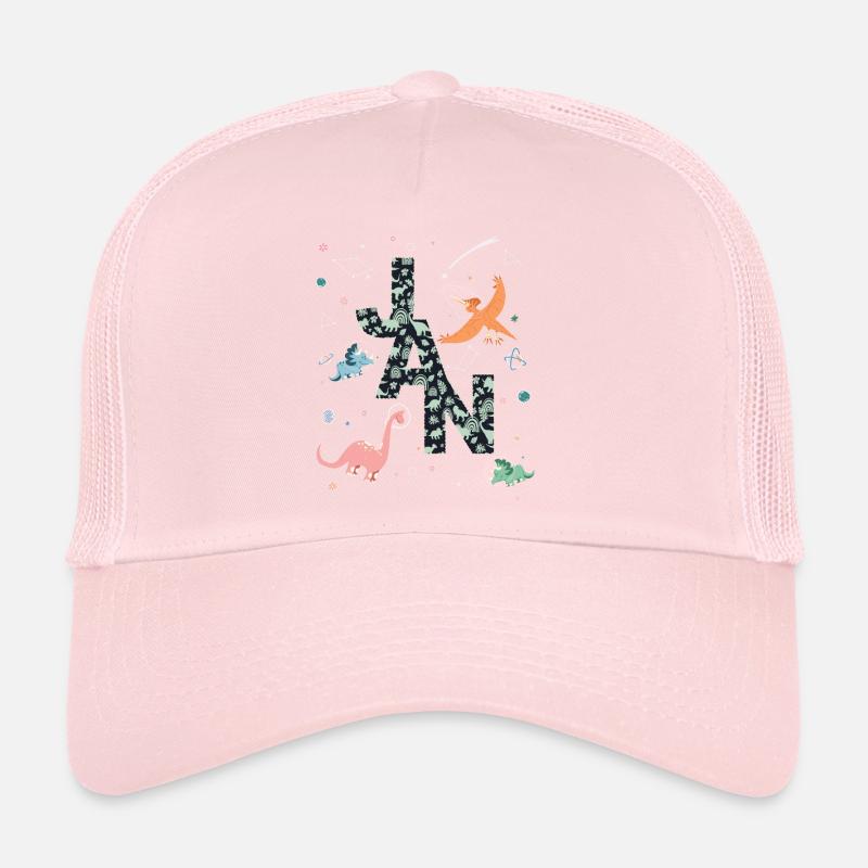 JAN - Beau prénom de garçon avec dinosaure Casquette trucker 