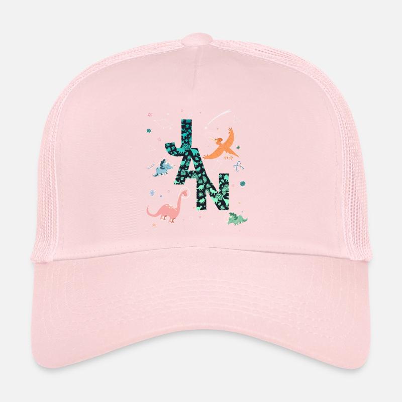 JAN - Beau prénom de garçon avec dinosaure Casquette trucker 