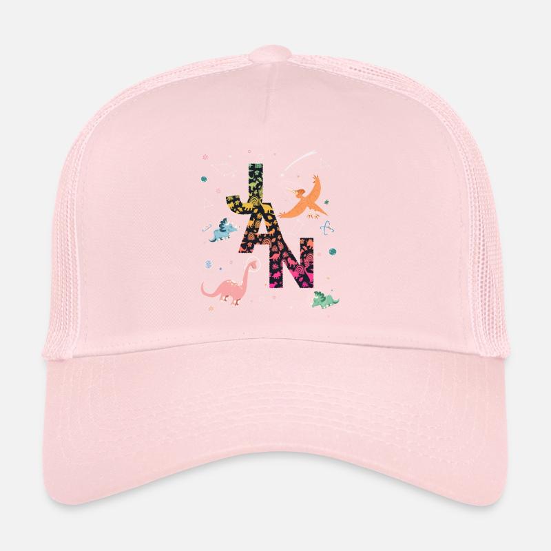 JAN - Beau prénom de garçon avec dinosaure Casquette trucker 