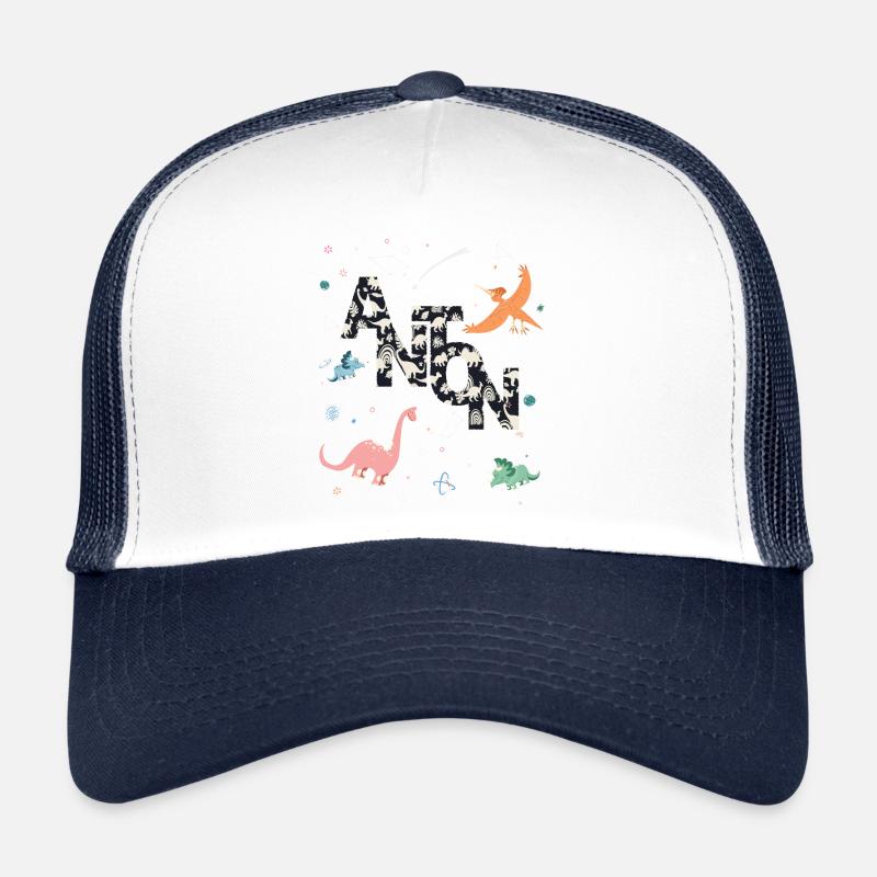 ANTON - Beau prénom de garçon avec dinosaure Casquette trucker 
