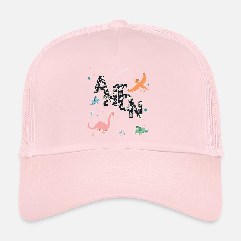 ANTON - Beau prénom de garçon avec dinosaure Casquette trucker 