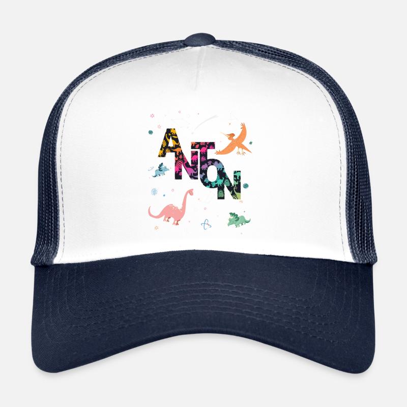ANTON - Beau prénom de garçon avec dinosaure Casquette trucker 