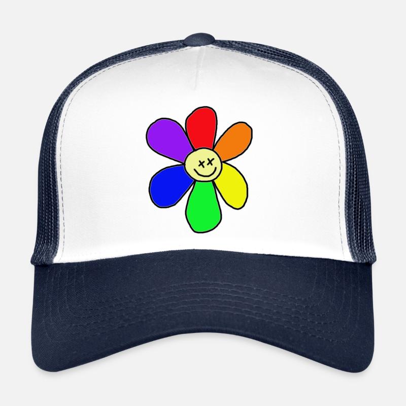 Fleur arc-en-ciel Casquette trucker 