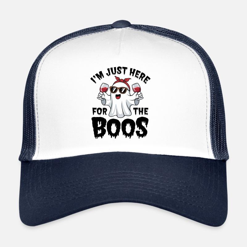 I'm just here for the Boos Halloween Party Trucker Cap