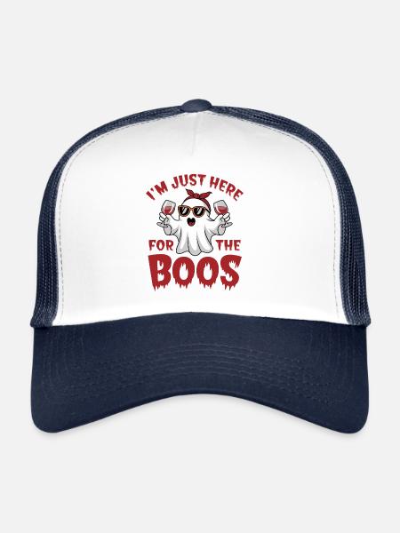 Fantôme d’Halloween, je suis juste là pour les huées - Casquette trucker  - blanc/marine - Devant