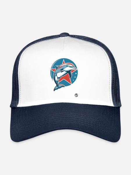 Sozialismus Kommunismus Delfin - Trucker Cap - Weiß/Navy - Vorne