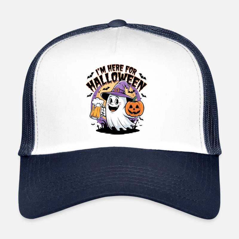Lustiger Geist I'm here for Halloween Trucker Cap