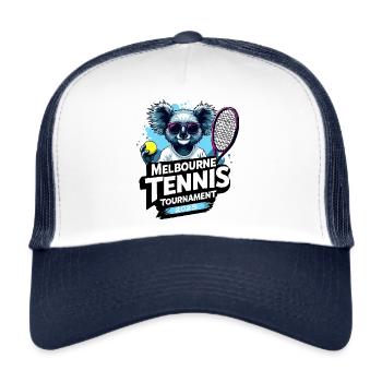 T-Shirt Tennis Australian Melbourne Tournament - Trucker Cap - white/navy - Front