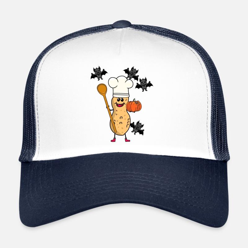 Erdnuss Koch Köche Köchin Herbst Halloween - Trucker Cap - Weiß/Navy