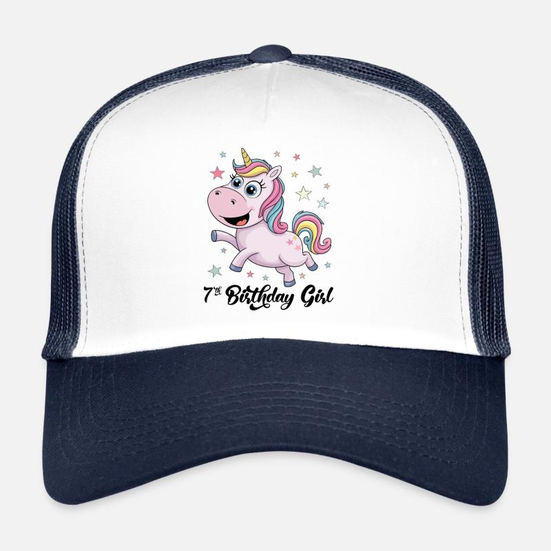 Licorne 7e anniversaire fille Casquette trucker 