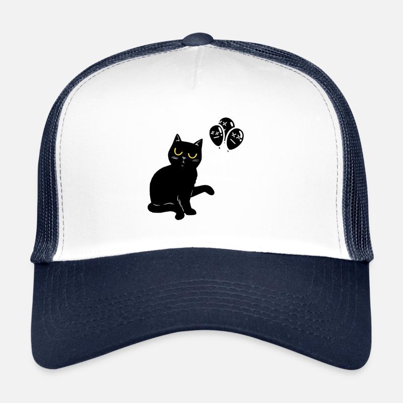 Schwarzer Kater Katze Halloween Luftballons Trucker Cap