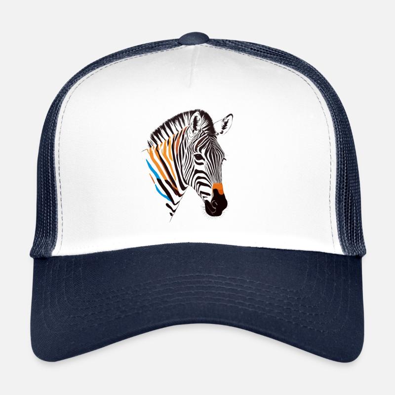 art vectoriel zèbre avec illustration aux couleurs vives Casquette trucker 