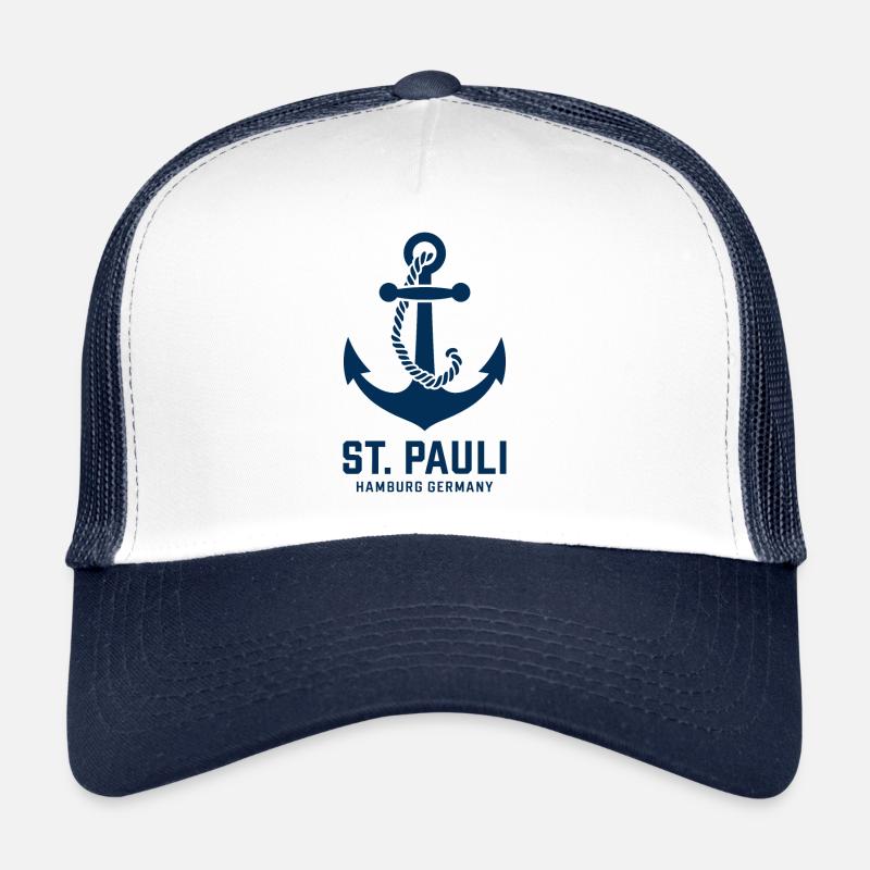 St. Pauli Hamburg Anker Reeperbahn Casquette trucker 