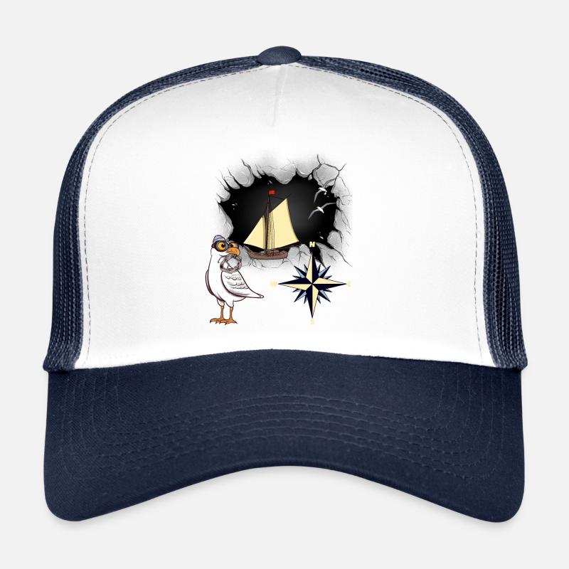 maritim Möwe Möwen Kompass Schiff Schiffe Trucker Cap