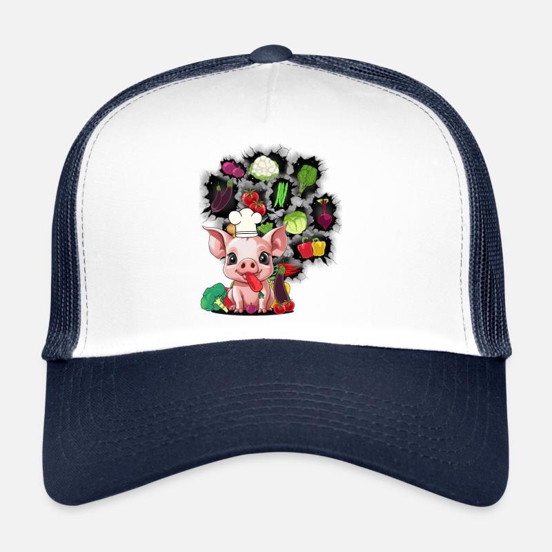 Vegetarisch kochen Ferkel Schweinchen Gemüse Küche Trucker Cap