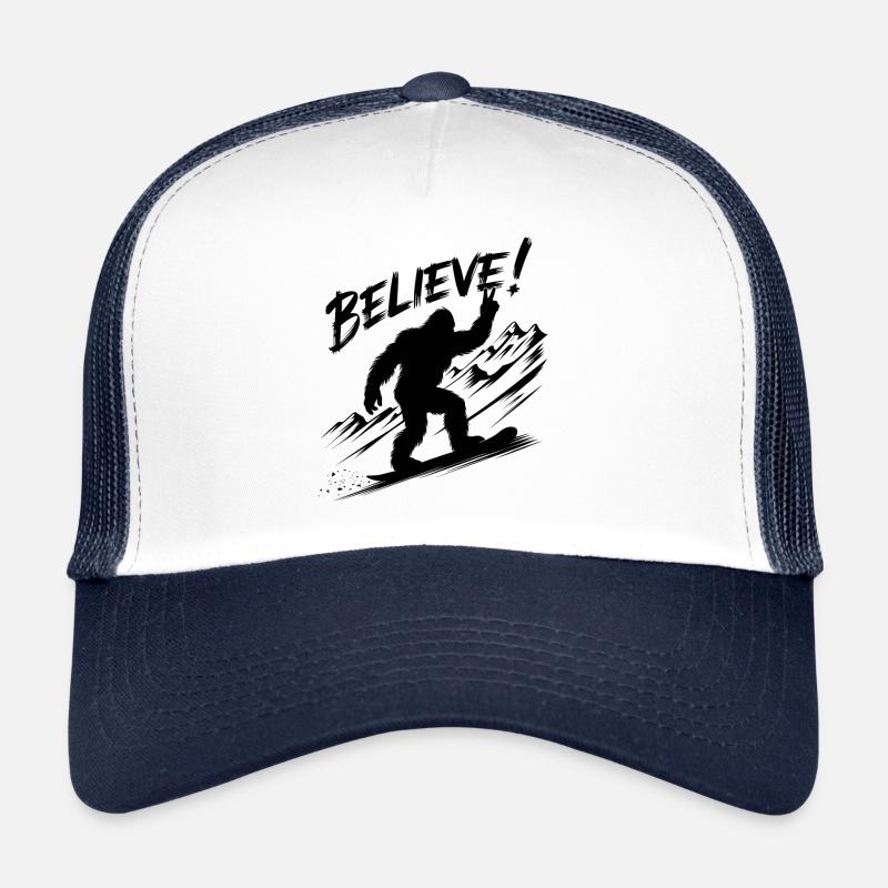 Sasquatch Bigfoot Snowboard Snowboarder Casquette trucker 