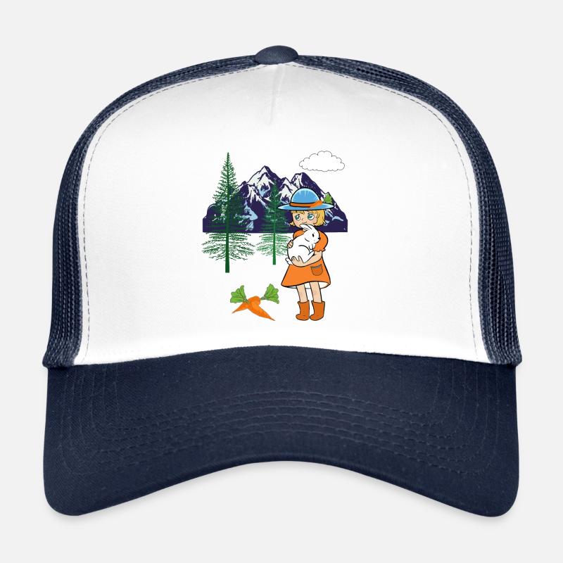 Happy Easter Girl Bunny Rabbit Turnips Mountains Trucker Cap