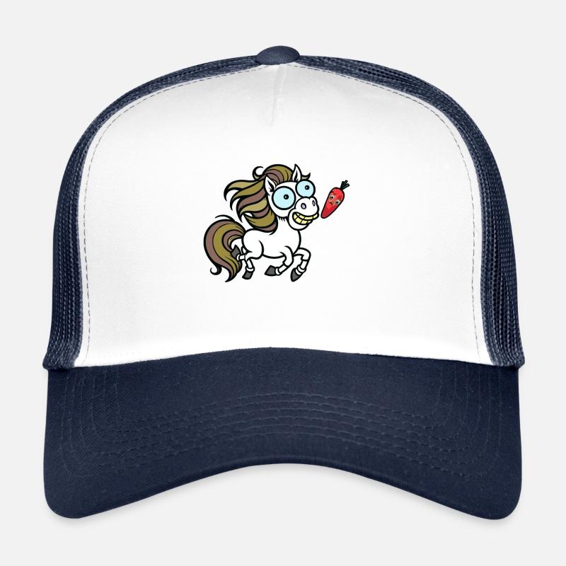 Pferd Pferde Pony - Trucker Cap - Weiß/Navy