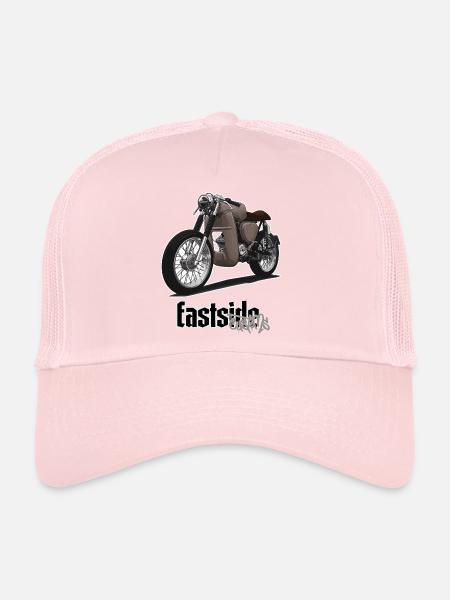 S51 (marron) // Illustration - Casquette trucker  - rose pâle - Devant
