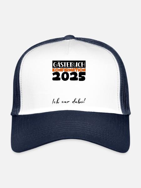 Confirmation 2025 Guest Book Decoration Girls Boys - Trucker Cap - white/navy - Front
