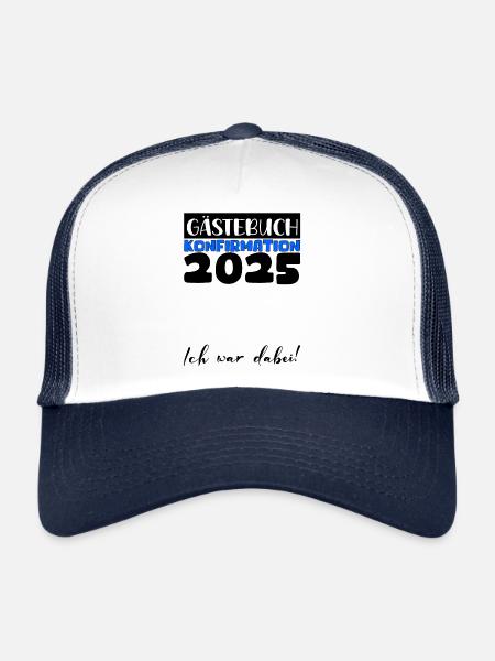 Confirmation 2025 Guest Book Decoration Girls Boys - Trucker Cap - white/navy - Front