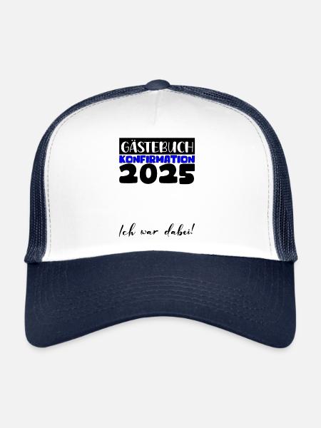 Confirmation 2025 Guest Book Decoration Girls Boys - Trucker Cap - white/navy - Front