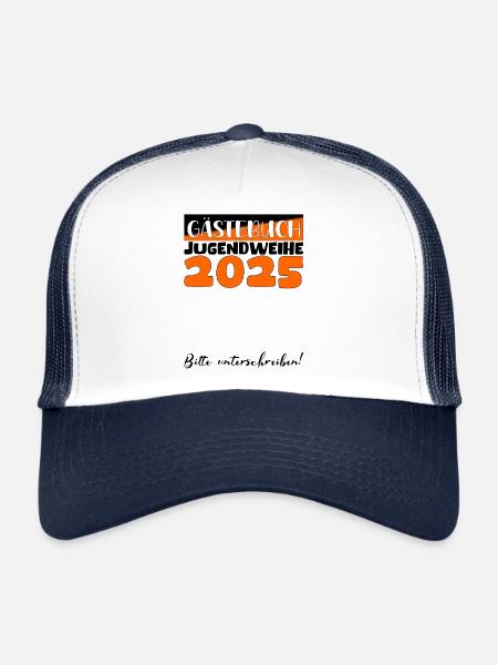 Jugendweihe 2025 Guestbook Gift Girls Boys - Trucker Cap - white/navy - Front