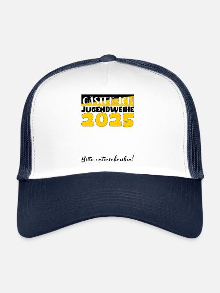Jugendweihe 2025 Guestbook Gift Girls Boys - Trucker Cap - white/navy - Front